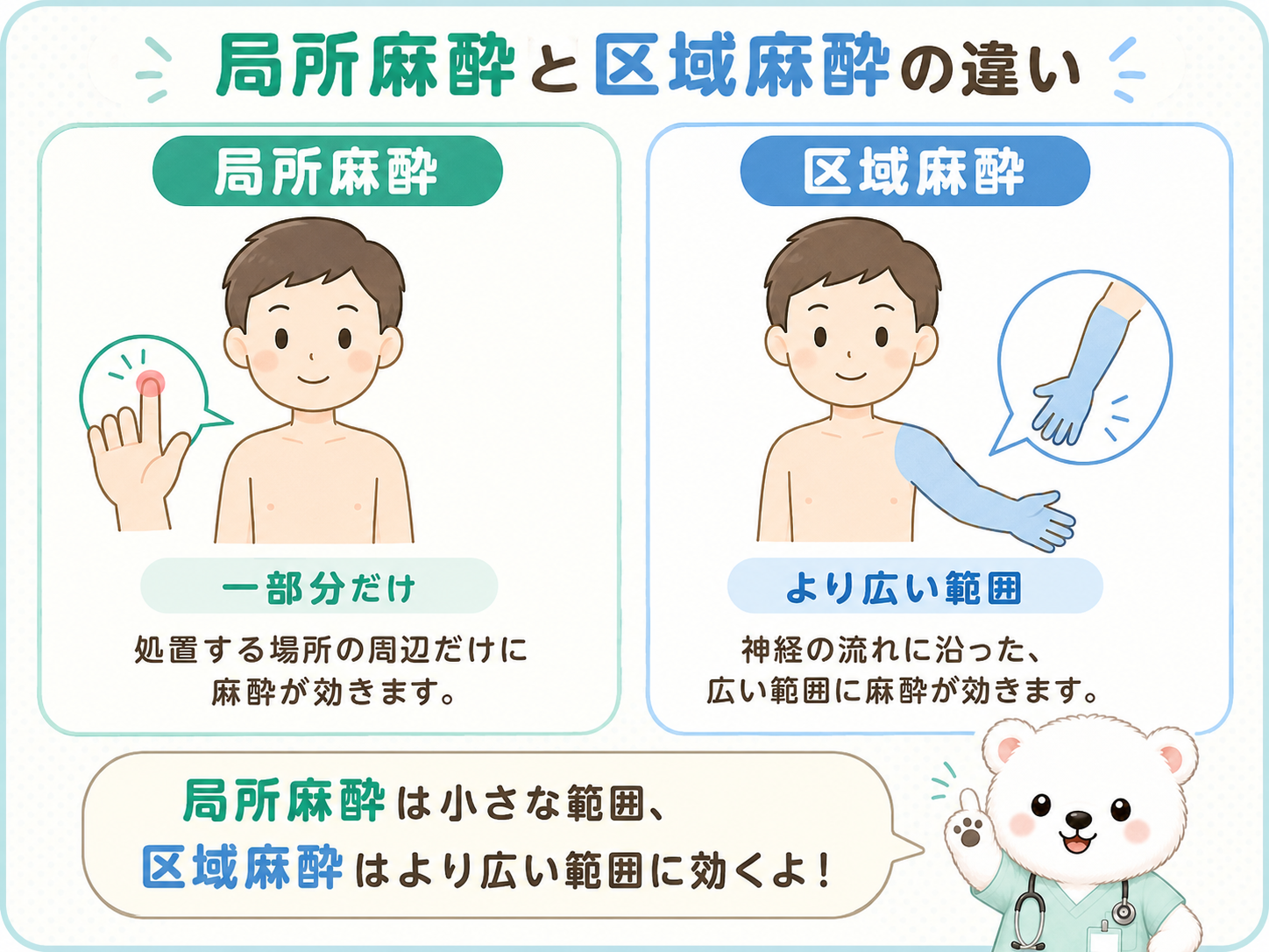区域麻酔と局所麻酔の違い